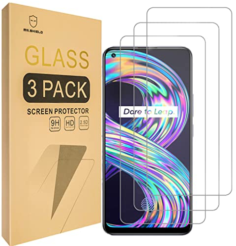 Mr.Shield Protector de Pantalla para Realme 8 4G / Realme 8 Pro (6,4) Cristal Vidrio Templado [3 Piezas] [9H Dureza] Anti-Arañazos