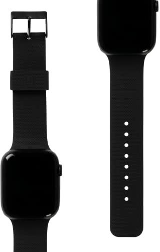 U by UAG [U] DOT Silikon Armband für Apple Watch 49mm / 45mm / 44mm / 42mm [Watch Ultra, Watch SE, Series 8/7 / 6/5 / 4/3 / 2/1, Weiches Silikon, Edelstahl Verschluss] schwarz