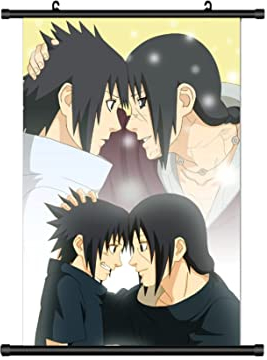 Großes 60x90CM Naruto Kakemono Rollbild | Anime Manga Stoffposter Wallscroll Poster | Wanddeko Geschenk | Itachi & Sasuke