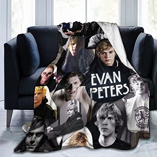ZGMJ Decke Evan Peters Super weiche und bequeme Fleecedecke, Überwurfdecke, Picknickdecke, Campingdecke, Stranddecke für Dekoration, Schlafzimmer, Wohnzimmer, Yoga... (150CM X 125CM)