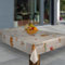 laro Wachstuch-Tischdecke Sterne Weihnachten Weihnachts-Motive PVC Wachstischdecke Eckig Meterware Wasserabweisend Abwischbar |20|, Muster:Weihnachten Haus Blume Beige, Größe:140x260