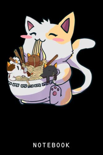 Cat Ramen Anime Kawaii Neko Notebook: Cute Anime Girl Journal Or Notepad Diary, 6 x 9 120 Pages College Ruled Notebook, Anime Lover Gift Idea