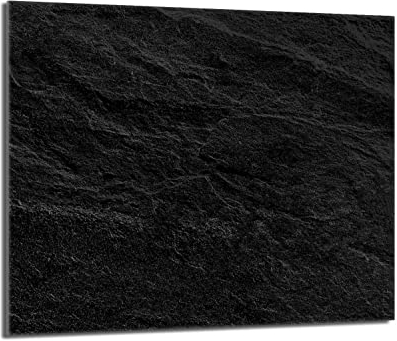 DarHaus Plaque de recouvrement, 60 x 52 cm, en verre, pour cuisinières électrique, à induction, convient comme décoration, protection anti-éclaboussures ou planche à découper, Ardoise Noir