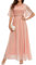 Bbonlinedress Abendkleider elegant für Hochzeit Spitzen Chiffon Ärmel Kleid festliches Brautjunferkleid Maxi Bridesmaid Dress Partykleid Abschlusskleid lang Ballkleid Blush S