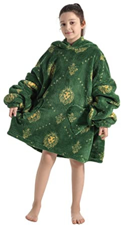 Pterygoid Übergroße Hoodie Decke mit Ärmeln, Super Weich und bequem Flanell Kinder Kapuzenpullover Hoodie Decke für Mädchen Jungen Teenager