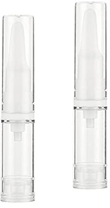 Sharplace 2pcs vide bouteilles rechargeables bouteilles sous vide clair distributeur de pompe de lotion de maquillage, flacon de récipient de fond de teint, 10mL