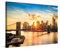 PICANOVA – Leinwandbild 60x40cm Manhattan New York City Sonnenuntergang – Leinwanddruck – Wandbild Kunstdruck Auf 2cm Holz-Keilrahmen Für Schlaf- Und Wohnzimmer Wanddekoration – Bild auf Leinwand