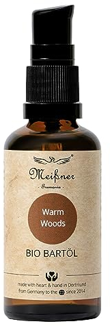 Meißner Tremonia - 50ml Bartöl Warm Woods - Bartöl Herren ohne künstliche Zusatzstoffe - veganes Beard Oil mit Bio-Jojobaöl für intensive Pflege - Bart Öl für die tägliche Bartpflege