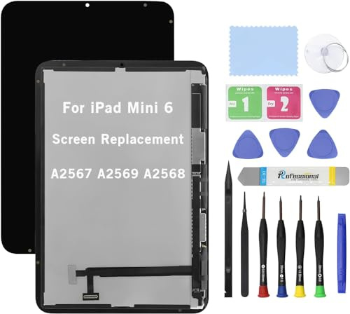 HOYRTDE 21,1 cm (8,3 Zoll) Bildschirm-Ersatz für iPad Mini 6 2021 A2567 A2569 A2568, LCD-Display, Glas, Touch-Digitalisierer, Premium-Set mit Werkzeugen