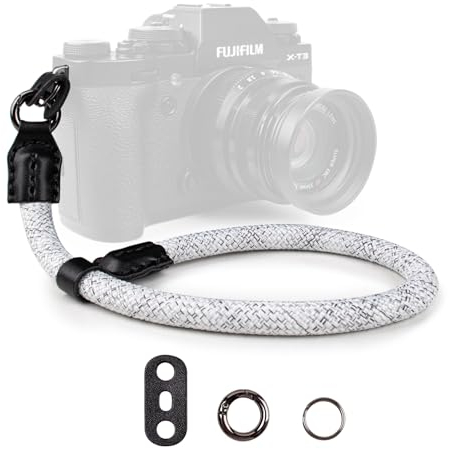 VOVMOEYA Rope Camera Wrist Strap,Camera Hand Strap Sony A6400 A6000 A7 IV Fujifilm X100V Nikon Zf Z30 Canon EOS R6 R7 R8 R10 Camera Wrist Straps for dslr(Camo White)