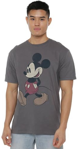 Cotton Soul Mickey Mouse Mickey Mouse & Friends Mickey Wander Mens T Shirt, Charcoal, Medium