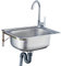 Évier Inox évier En Acier Inoxydable 1 Bac Brossé Rectangle Lavabo à Monter Au Mur Évier De Cuisine Cuve Simple Avec Robinet Supports Muraux, Facile à Nettoyer (42x37cm)