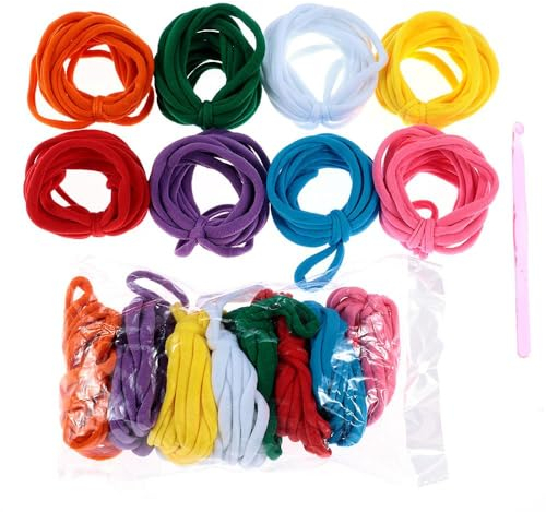 hobbyhub 192 passanti per presine, 8 colori, per tessitura fai da te, con 1 uncinetto da 7 mm