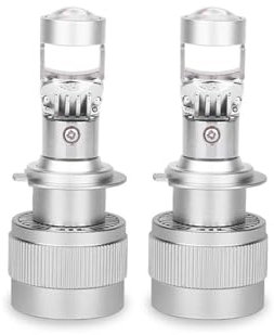 KYPSZQPSH H4 Bi Led Projector Mini LED Projector Lens 30000LM 150W Car Headlight Bulbs Canbus H8 H9 9005 9006 HB3 HB4 H11 Fog Lights 12V(1 Pair,H7)