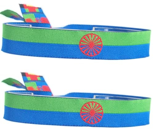 GOS Best Supplies Zigeuner Flagge Armband 2 Stück Stoffarmbänder für Herren Damen Unisex