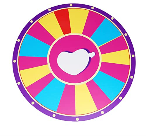 60 cm Glücksrad Spielzeug Farbe Rad Spiele Höhenverstellbar 100-180 cm, 18 Slots Colorful Prize Wheel Wheel Glücksrad mit Metallstativ (Tombola-Rad)