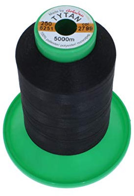 4 Rollen a 5000 Meter Nähgarn Overlockgarn Kettelgarn TYTAN 250 (2799 - schwarz)