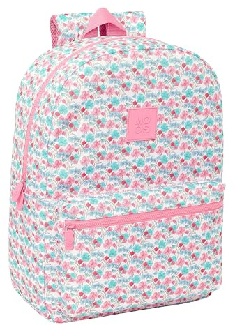 safta Moos Flores - Rucksack für Laptops von 39,6 cm (15,6 Zoll), ideal für verschiedene Altersgruppen, bequem und vielseitig, Qualität und Widerstandsfähigkeit, 32 x 14 x 43 cm, mehrfarbig, bunt,