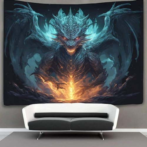 KKOLASXZE 3D Druck Drache Wandteppiche Poster Ornament Wandbehang Wandteppich Wanddeko Wandbehang Für Wohnzimmer Schlafzimmer Tapisserie 150cmx200cm