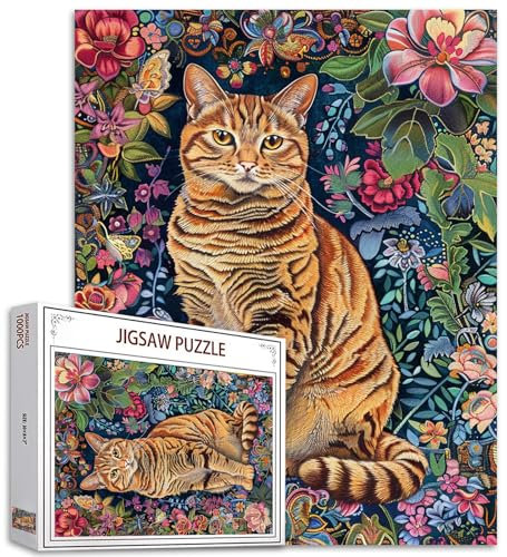 Puzzle für Erwachsene, 1000-teiliges Vintage-Katzen-Puzzle für Erwachsene, rustikales Kätzchen-Kunst-Puzzle, Familienspaß, Erwachsenen-Puzzle-Spiele, 68,6 x 50,8 cm, HD-Qualität,