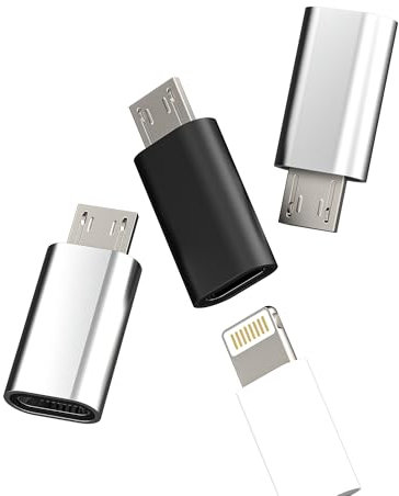 Lightning female to Micro USB male Adapter(3 pack)for Apple iPhone Charging power Cable Converter micro-usb Android Accessories Data Transfer Connector compatible for Samsung Galaxy S6 S7 edge+ Active