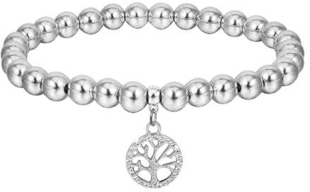 Eigso albero della vita ciondolo bracciale per le donne uomini argento rame perline gemme bracciale per le donne uomini