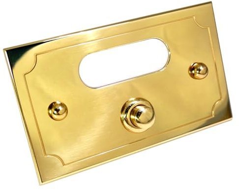 Neroni Mameli Campanello in Ottone Lucido per Esterno abitazione - Porta Ingresso Casa, con Pulsante Elettrico - Modello Ottaviano - Made in Italy