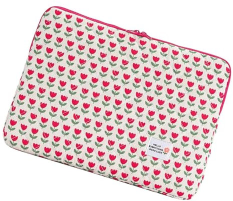 Housse pour ordinateur portable pour femme, jolie pochette pour ordinateur portable - Sac de transport Flower Design Housse pour ordinateur portable 14 pouces - Étui pour ordinateur portable, câble de