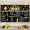 Creaher 30 th Birthday Black Gold Party Decoration，Large Back in 1995 Backdrop Banner，30th Black Gold Sign Poster，Happy 30th Birthday Banner，30 Years Anniversary Home Decor for Women Men