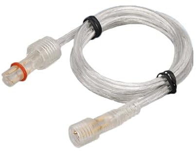 Alargador transparente de 5 metros, resistente y flexible, ideal para extender tiras de luces en decoración y proyectos de iluminación.
