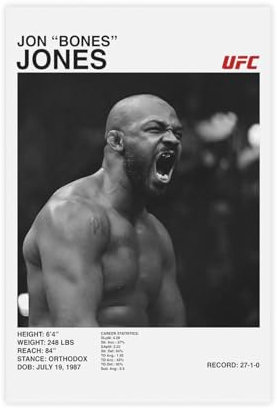 bacrhjlb Jon Jones UFC Poster auf Leinwand, Schlafzimmer, Dekoration, Landschaft, Büro, Raumdekoration, Geschenk, 30 x 45 cm