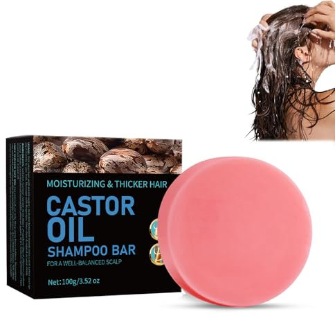 Rostblant 100g de jabón de champú, jabón de aceite de ricino contiene malla espumante, nutre las raíces del cabello, pelo suave y resistente, hace que el pelo brillante, apto para todo tipo de