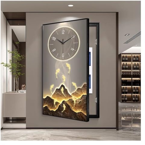 Artiz Sicherungskasten Abdeckung Schrank Dekorativ, Abdeckkappe Mit Uhr Dekorative Malerei des Stromzählers Wandbefestigung Ausblenden Der Elektrischen Panel Abdeckung Elegante Wandkunst(#2,40x80CM)