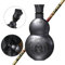 Gourd Water Bottle 16.9oz Retro Style Black Gourd Sports Water Bottle Winter Thermos Cup 316 Stainless Steel Gourd WuKong Fans Comes with Strap Leak Proof Screw Top Design