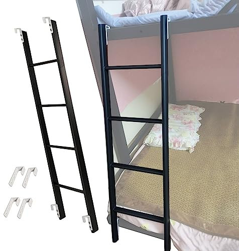 SZITW Échelle en métal/échelle superposée pour Camping-Car, échelle de lit superposé réglable Noire/escabeau d'escalade, échelle Courte pour la Maison avec Crochet, 116/130/140/150 cm (Taille : 14