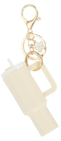 PATIKIL Mini porte-clés en forme de gobelet, 1 mini porte-clé mignon, porte-baume à lèvres, breloque en forme de fleur,