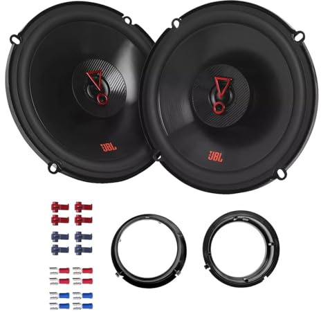 JBL Stage3 627F Lautsprecher mit Einbauset passend für Mercedes E-Klasse Limo (W210) 1995-2002 Heckablage 450W 165mm 2 Wege Koax