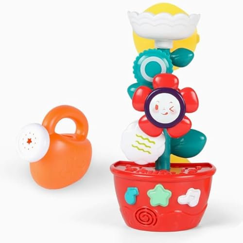 Disnace Juguete de Baño para Bebé, Juego de Flores y Regadera, Juguete de Baño sin Pilas, Juguete para Niños Pequeños Diversión en la Bañera, Juego Agua para Niños y Bebés de 0 a 3 Años