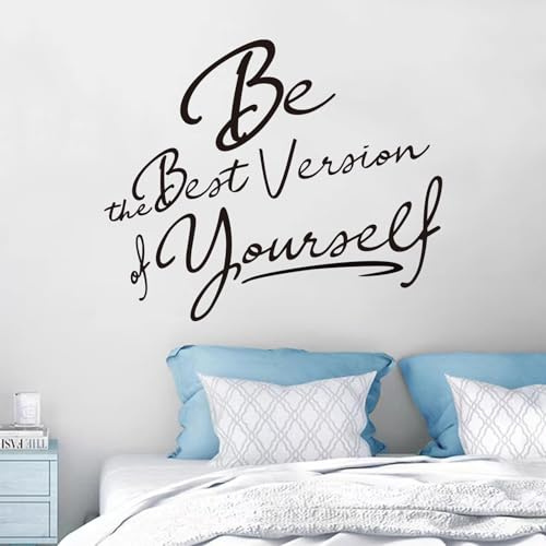Inspirational Quotes Bathroom Wall Decals : Women Beautiful Home Positive Vinyl Art Wall Stickers - Living Room Bedroom Kitchen Family Wall Decor - Be The Best Version of Yourself 24 X 20