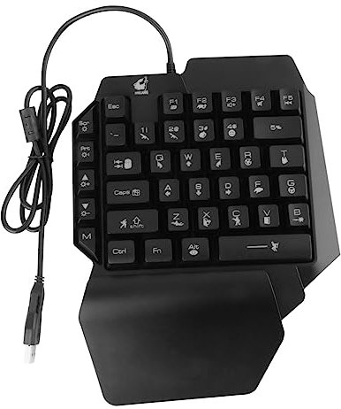 Mipcase 1 Pz Tastiera Da Gioco Tastiera Mista Tastiera Retroilluminata Tastiera Di Controllo Con Una Sola Mano Tastiera Per Computer Portatile Nero