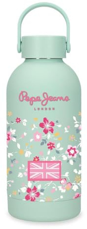 Pepe Jeans Abbey Botella de Acero Inoxidable Verde 6,5x18,5x6,5 cms Acero Inoxidable by Joumma Bags