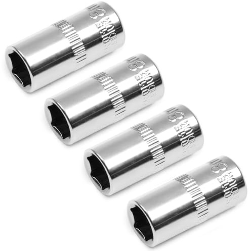 Utoolmart 1/4 Drive 8mm Socket, Shallow Socket Set, for General Repairs, 6-Point, Metric, Cr-V, 4pcs