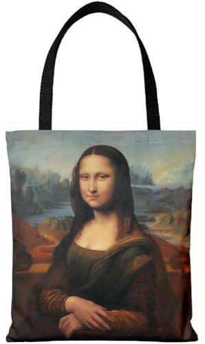 Ymxygz Mona Lisa Tragetaschen, Kunst-handtaschen, Canvas-Schultertaschen, Wiederverwendbar, Zum Einkaufen, Faltbar, Lebensmittelgeschäft, Strand, Reisetaschen