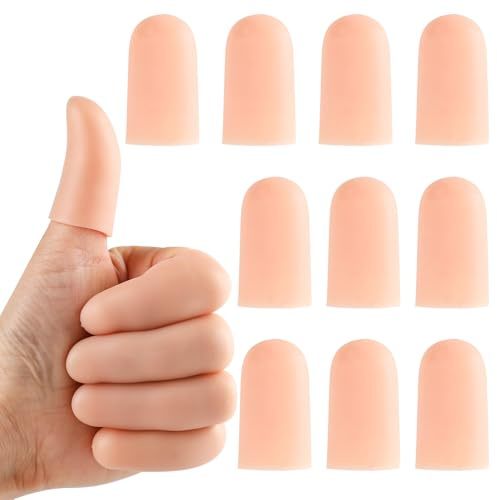 Na.c health Finger Protectors, Finger cots for Fingertip Protection & Cracked Skin, Thumb Bandages Covers for Wound & Injury, Finger Caps Sleeves to Promote Healing & Prevent Blisters(10PCS)