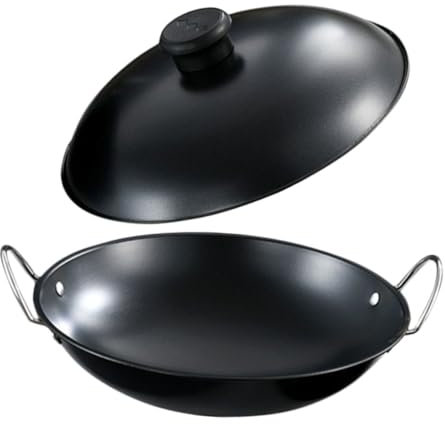 MUCKLILY Wok in Antiaderente Pentola Versatile per Induzione e Bruciatore Utensile da e Compatto per Piccole