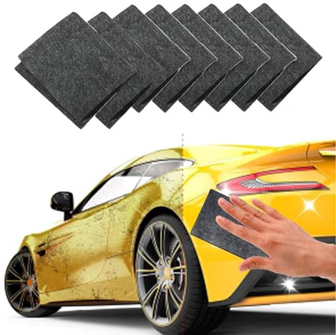8 Paños Nano Sparkle, Paños Quitarañazos para Coche, Nano Sparkle Cloth, Reparación de Arañazos Superficiales y Pulido de Pintura, Reutilizable, Pulido de Mantenimiento