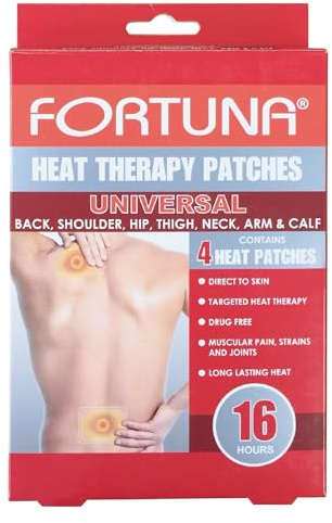 Fortuna Heat Therapy Patches - Long Lasting Targeted Warm Patch for Back, Neck, Shoulder, Knee, Muscle and Joint Pain Relief - Improve Recovery - Increase Blood Flow - Direct to Skin (Universal)