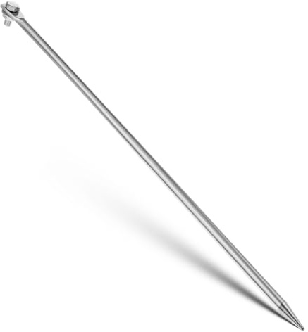 VILLCASE Tige de mise à la terre galvanisée à chaud en fer robuste - Simple - Une broche de mise à la terre pour antenne de maison, antenne parabolique et clôture électrique - Utilisation polyvalente