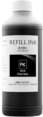 KVMRshn 1000 ml Farbstofftinten -Nachfüllungen kompatibel mit D700 Fuji DX100 Inkjet -Drucker und T7821 T7822 T7823 T7824 T7825 T7826 Patronen(Black)