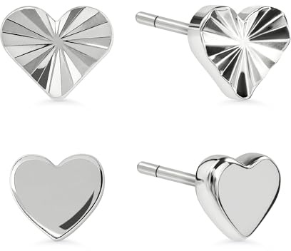 Radley Silver Plated Textured Heart Twinpack Earrings